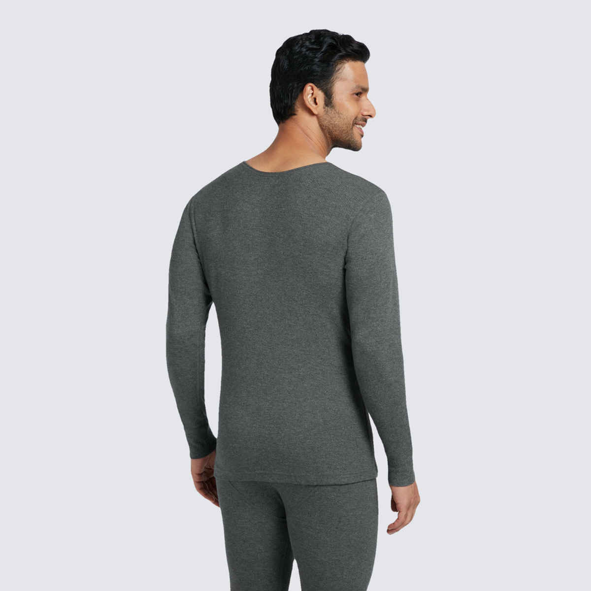 XYXX Men's Alpine Full Sleeve Thermal Tops, Charcoal Grey| S