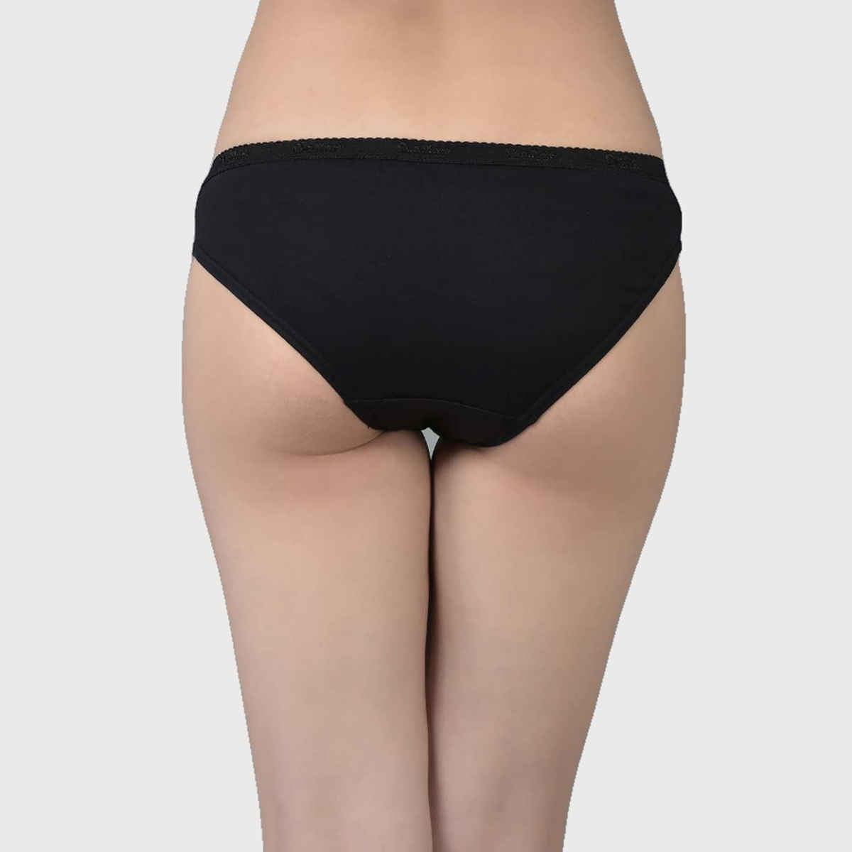 Dollar Missy Women's Combed Cotton Solid Outer Elasticated Bikini Panty | Pack Of 2 Assorted - M