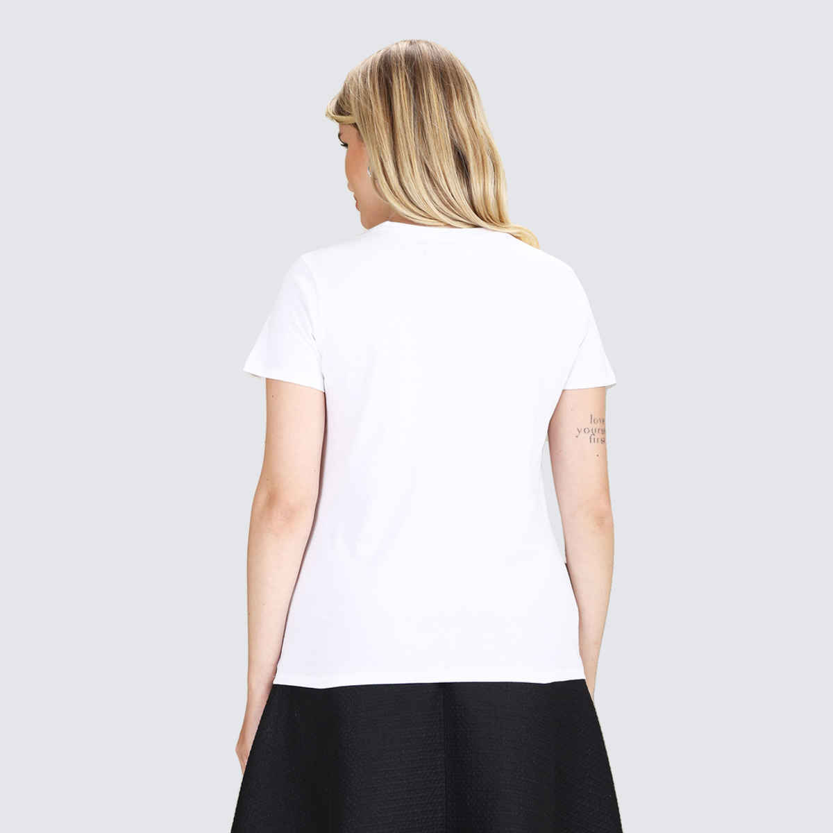 U.S. Polo Assn. Women's Metallic Brand Print Cotton T-Shirt | White - M