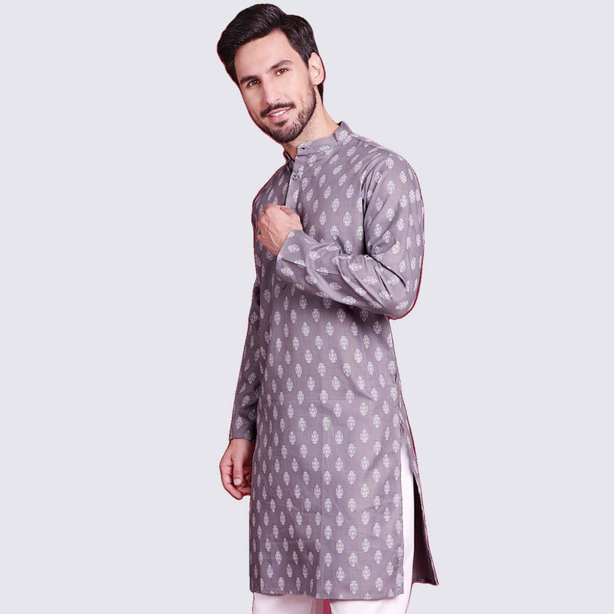 Jompers Men's Kurta | Ko 650 | Dark Grey - M