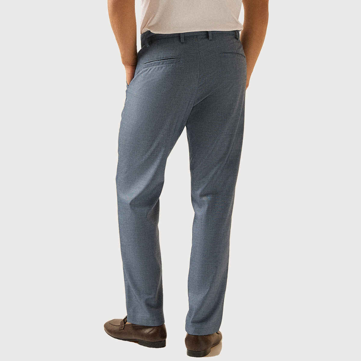 THE BEAR HOUSE Men's Solid Regular Fit Formal Trouser | TRO-DANIEL-BL | Blue - 30