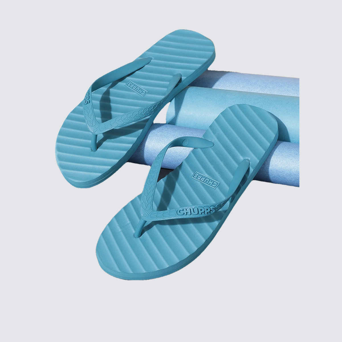 Chupps Women's Banana Leaf Monocrome Blue Flipflop - UK 7