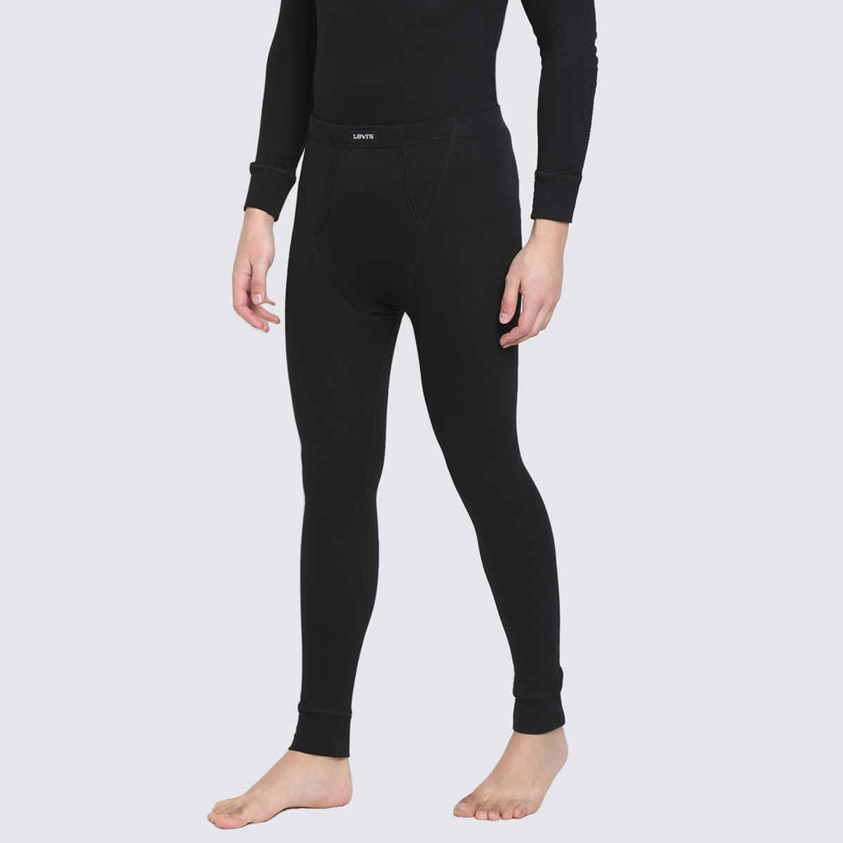 Levi's Men's Regular Fit Full Length Thermal Bottom Wear (Black)-Pack of 1-XL