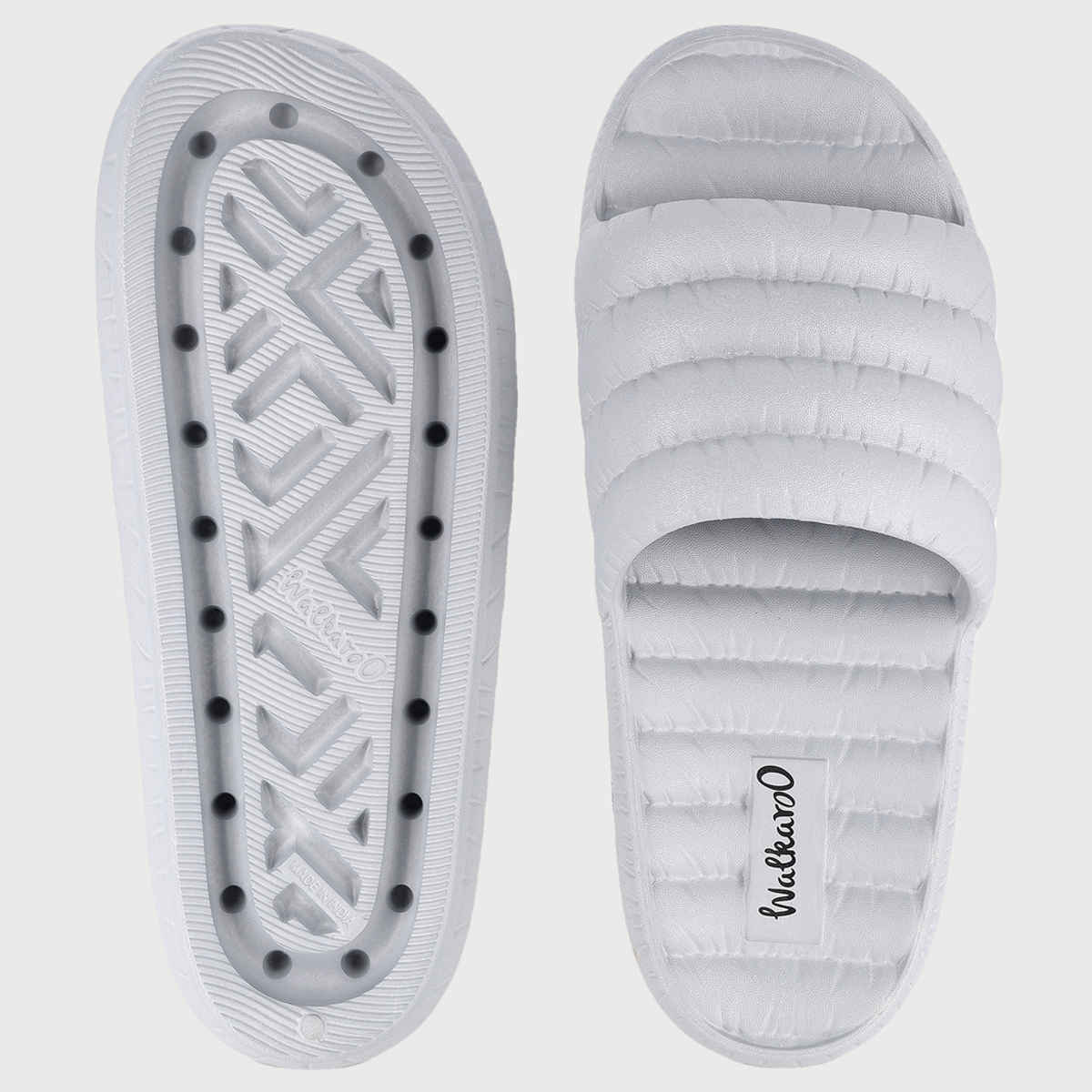 Walkaroo Men's Flip Flop Sliders | WC8770 Light Grey | UK 10