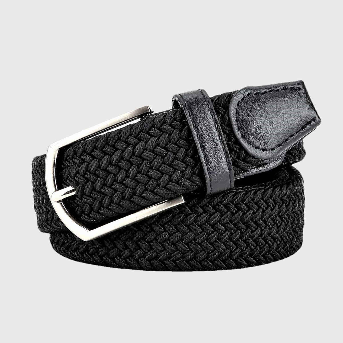 Zoro Unisex Solid Woven Fabric Belt | Black - Free Size