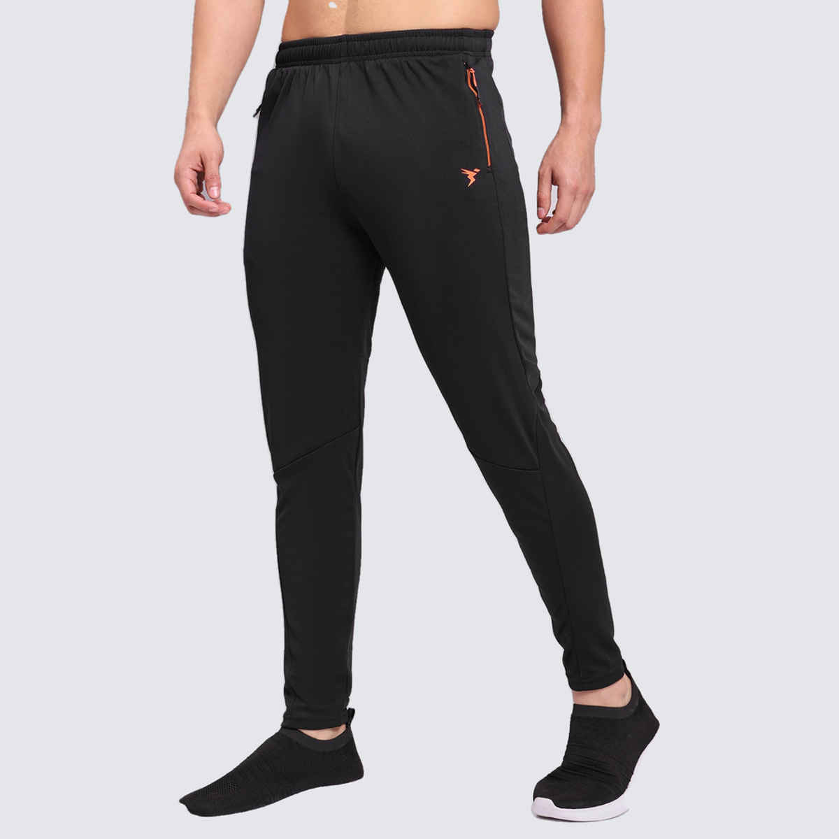 Technosport Men Poly Solid Slim Fit Sports Trackpants with TECHNO DRY | Black | M