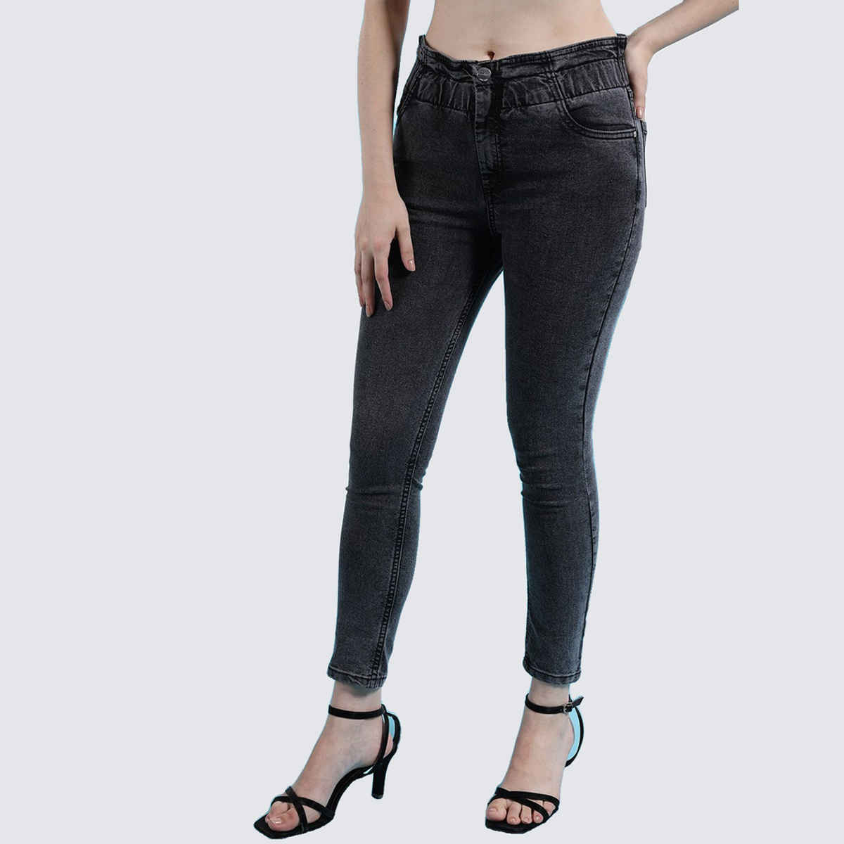 Freehand Women's Elasticated Ruffle Slim Fit Denim Jeans - Buy at ₹1953 ...