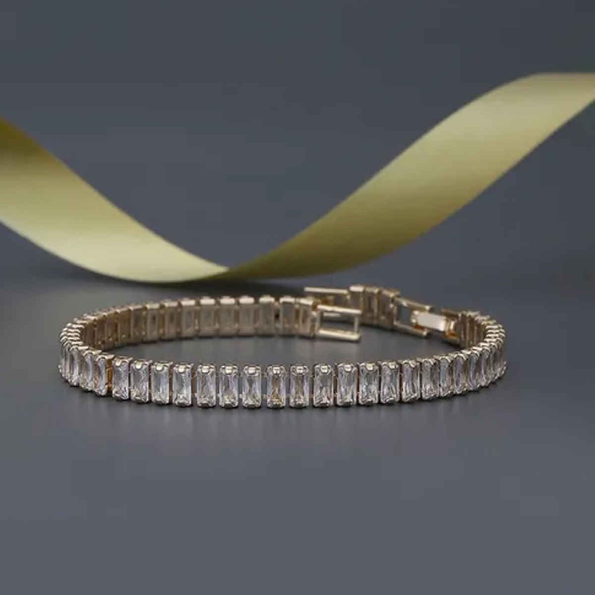Carlton London Gold Plated with CZ Adjustable Wrapround Bracelet | FJB4175