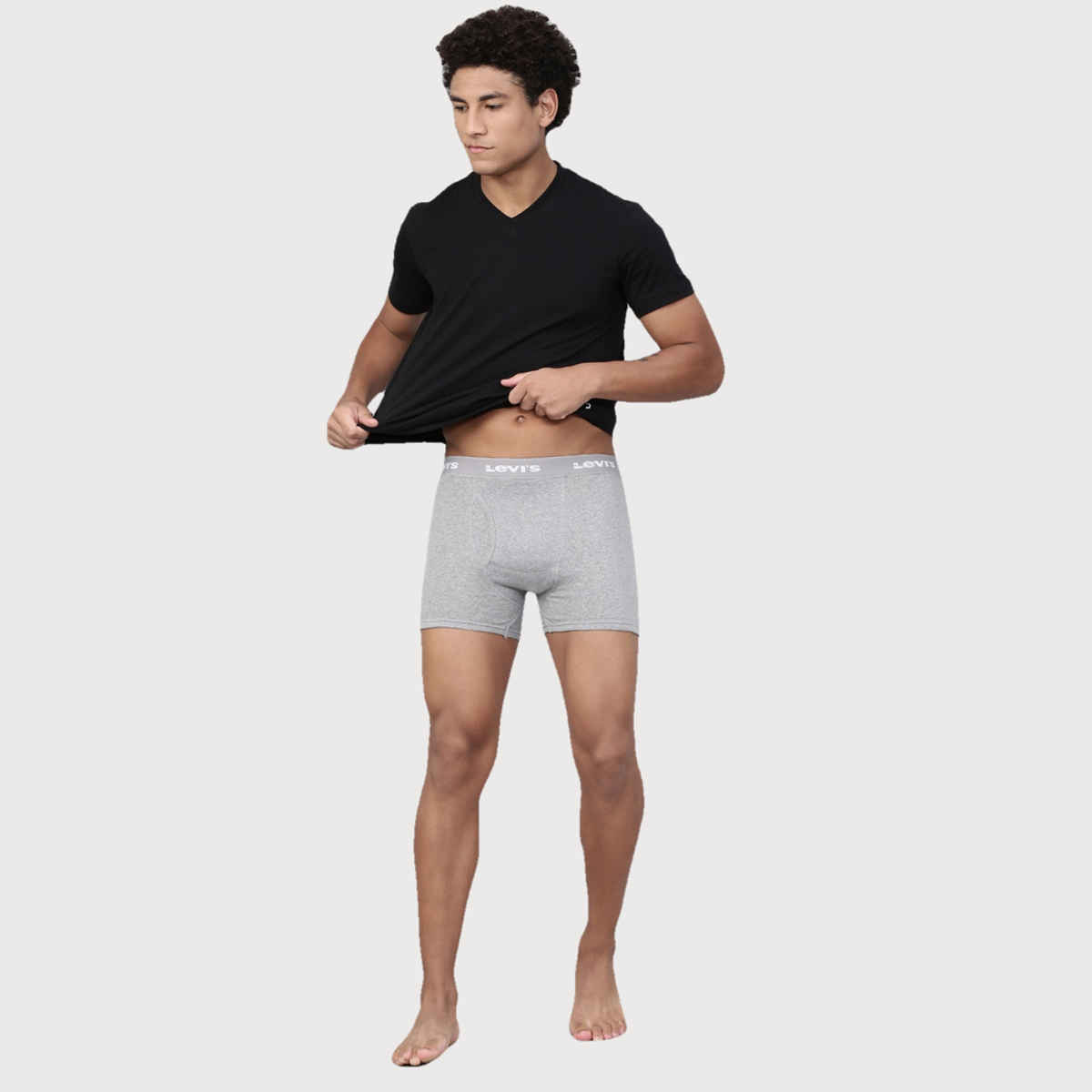 Levi's 001 Men's Classic Boxer Brief | Contoured Double Pouch | Lt. Grey Mel | M