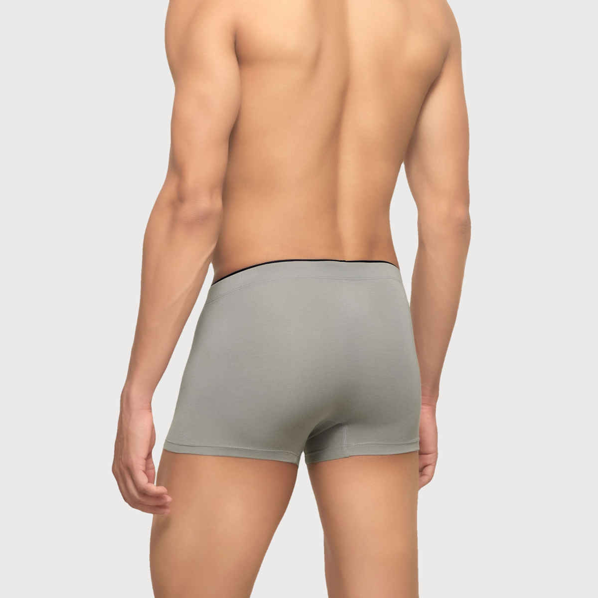 XYXX Men's Uno Modal Solid Trunks Pack of 2, Black & Heather Grey| L