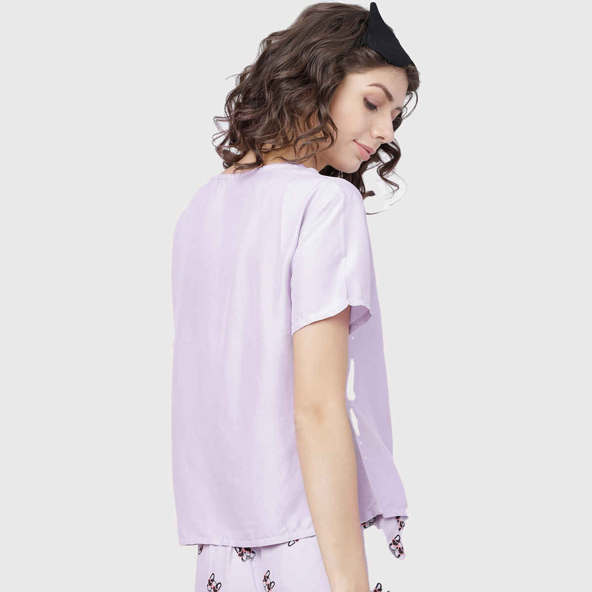 Tokyo Talkies Women's Graphic Printed Round Neck T-Shirt | Mauve and Black - L