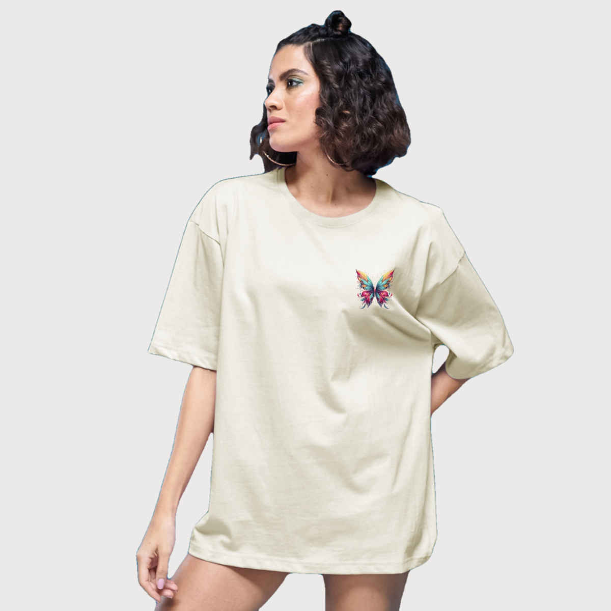 Smartees Women's Oversize Printed T-shirt | WW - 2026 | Skin - L