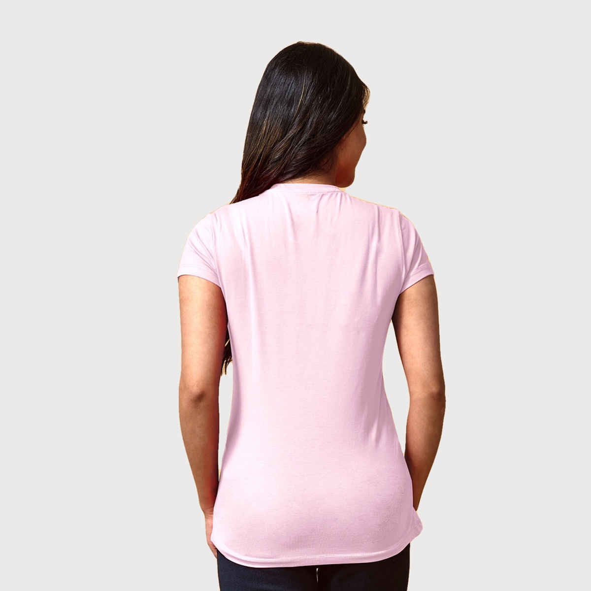 Lyra Women's T-shirt Round Neck Half Sleeve | Baby Pink - S