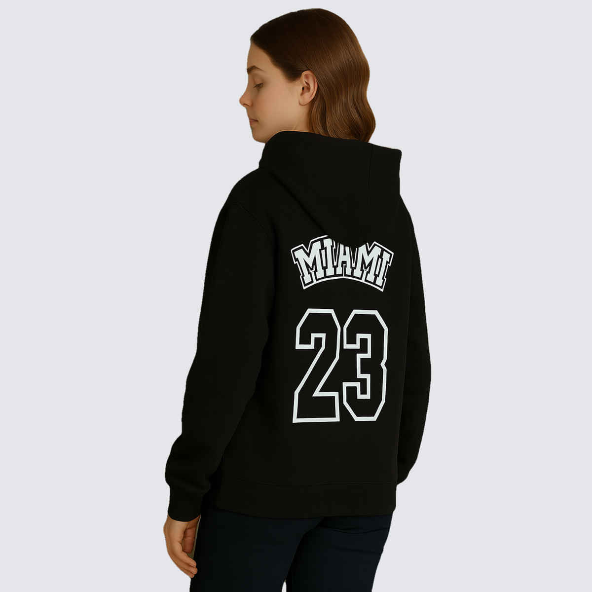 Try This Women's Full Sleeve Casual Print Hooded Sweatshirt | Black - L