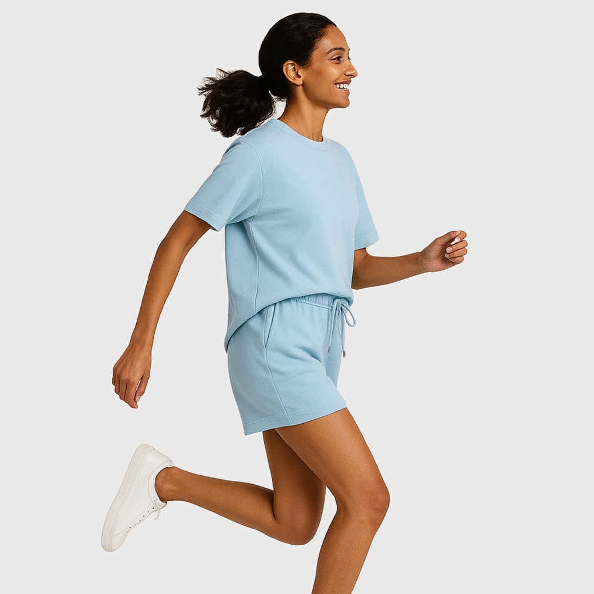 EQL Women's Pure Cotton Shorts | Light Blue - S