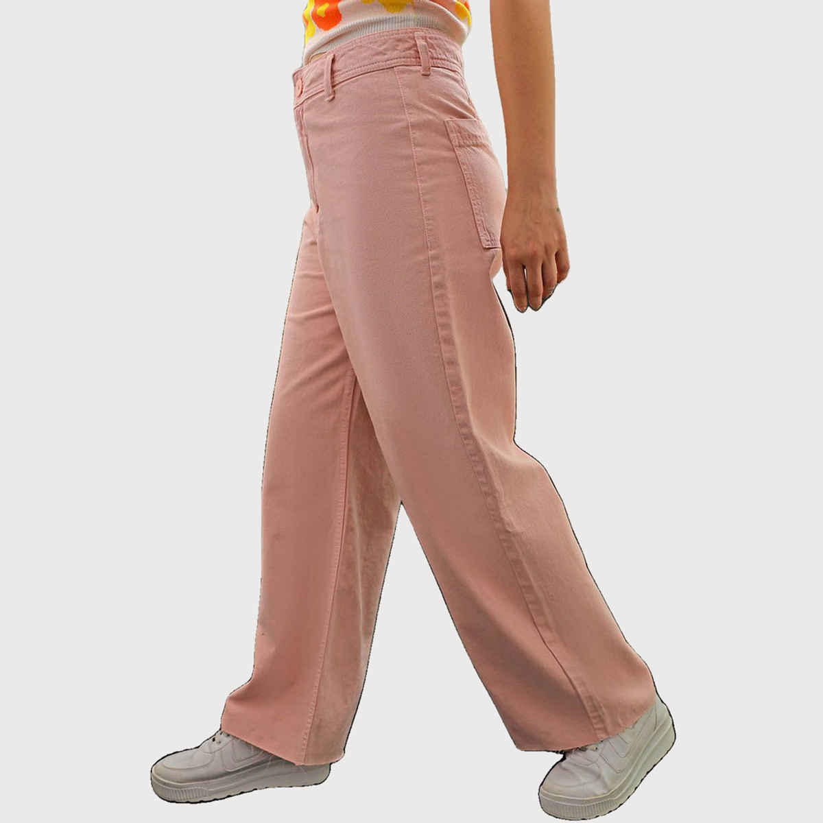 Freehand Women's High Rise Clean Look Bootcut Patch Pocket Over Dyed Jeans | Pink - 28
