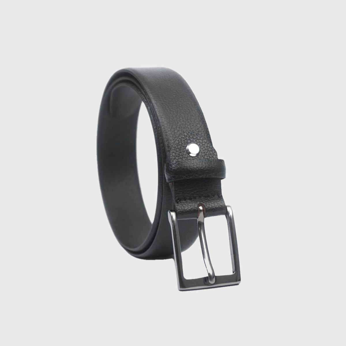 Teakwood Men's Solid Leather Belt | Black - 34 Inches