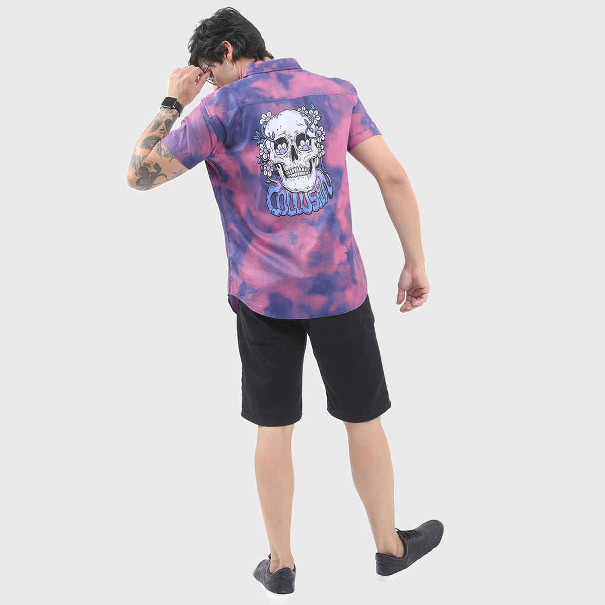 Ketch Men Slim Fit Printed Casual Shirt | Pink - M