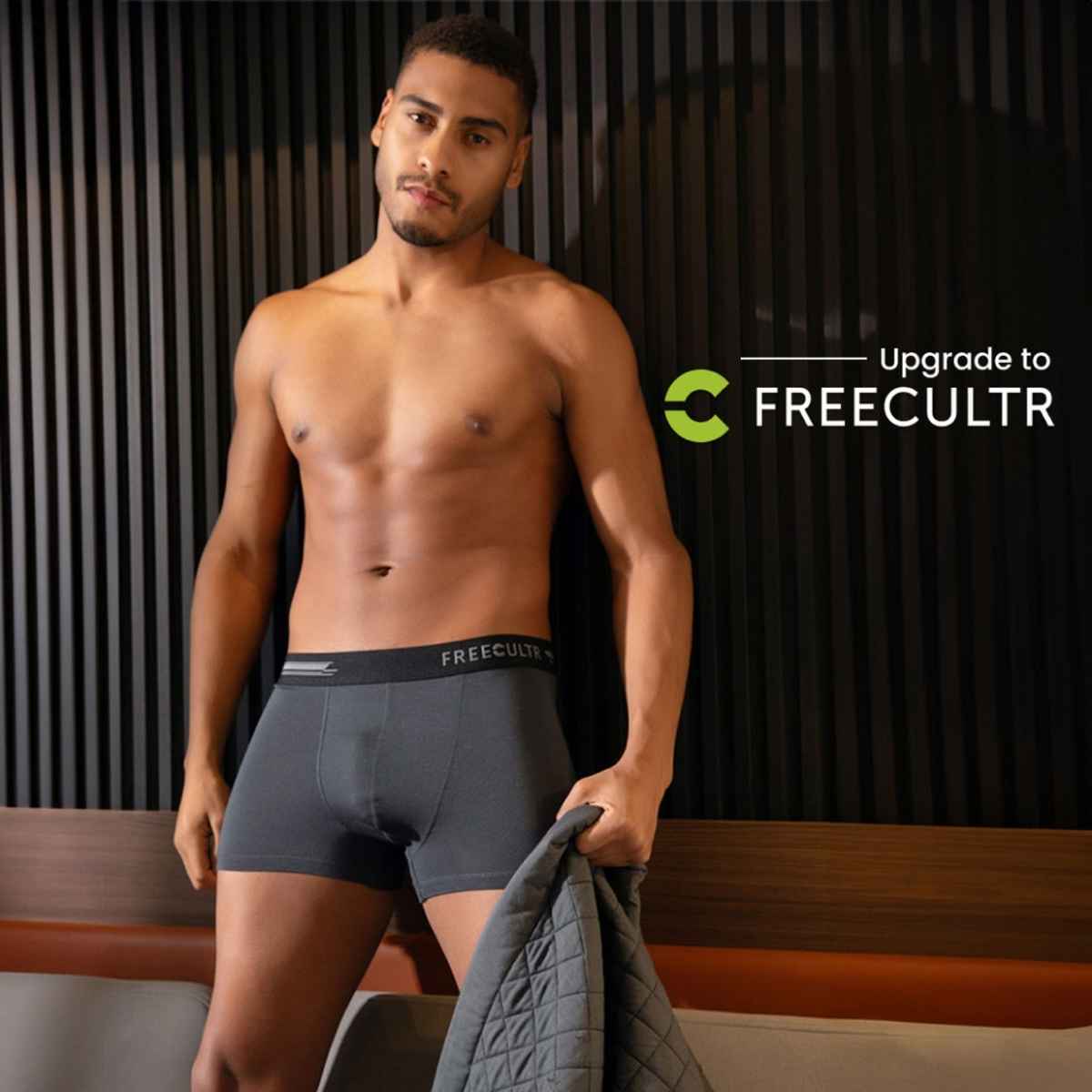 Freecultr Men's Underwear Micromodal Airsoft Trunk - Pack of 1 Ash Grey - S
