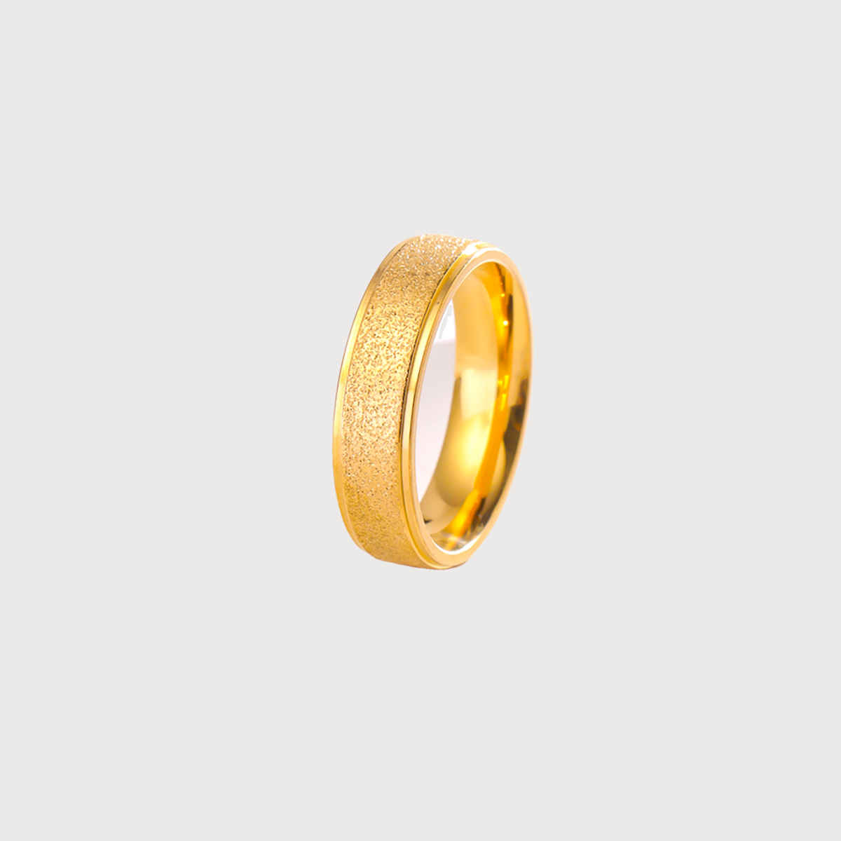 Yellow Chimes Stardust Design Golden Ring for Men, Stainless Steel