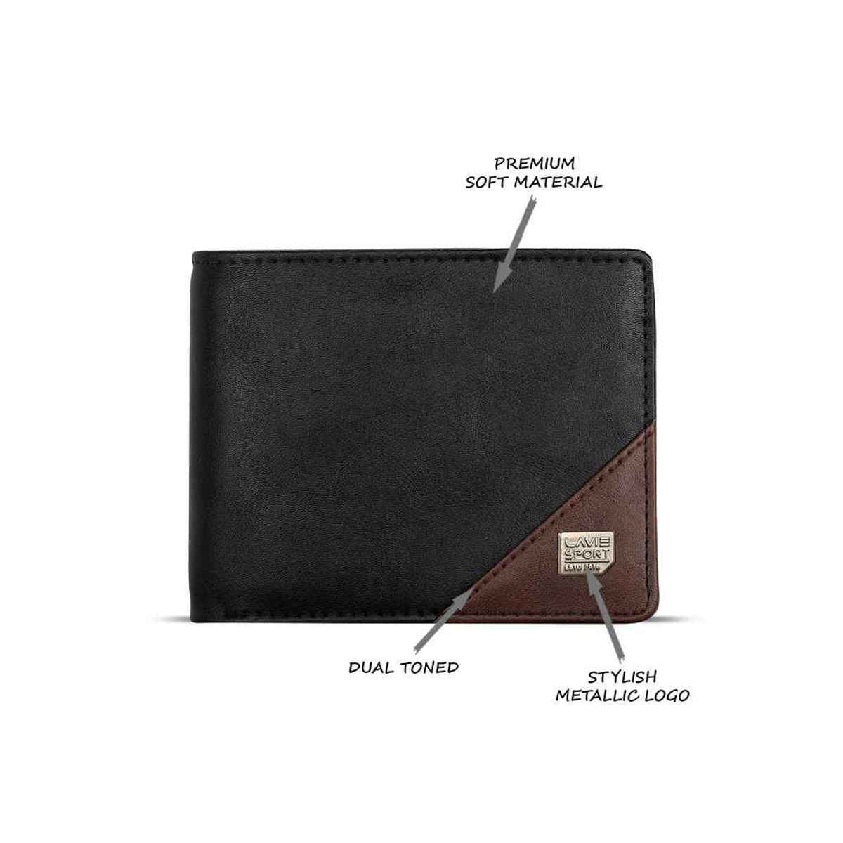 Lavie Sport Men's Solid Artificial Leather Bi-Fold Wallet | Black - One Size