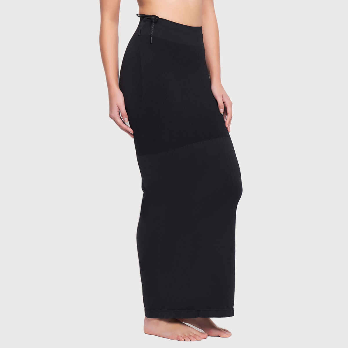 Clovia Saree Shapewear Petticoat With Drawstring | Black | XL