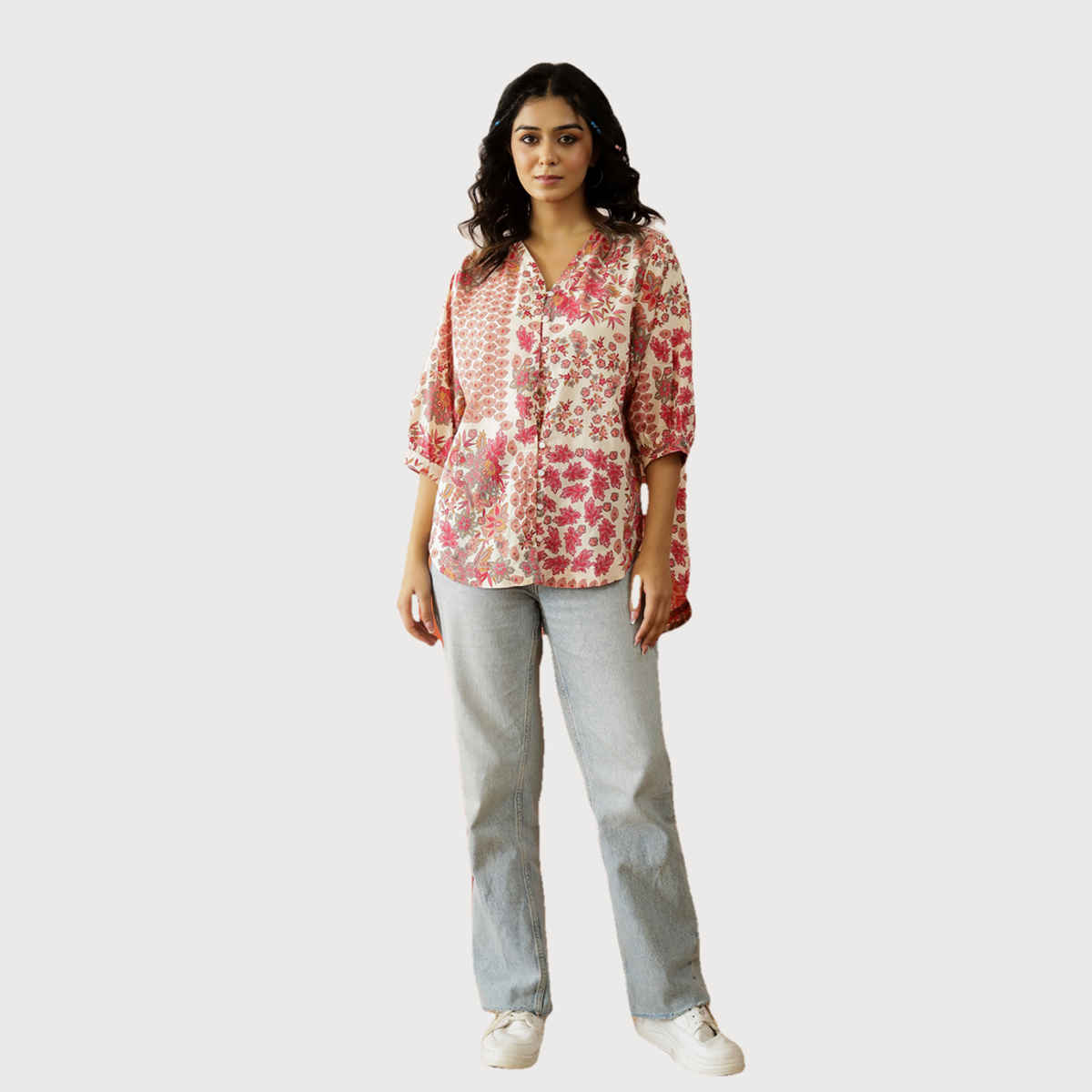 Sanskrutihomes Women's Pure Cotton Tops | RDT-48 | White - M