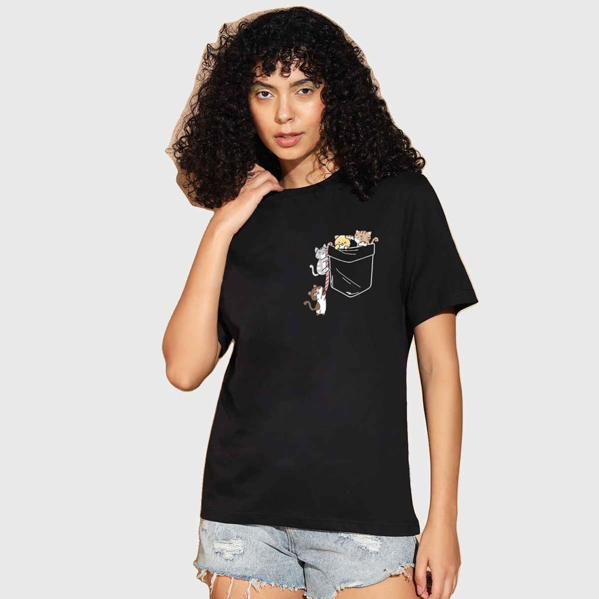 The Dry State Women's Black T-shirts WTSH | 1833A | S