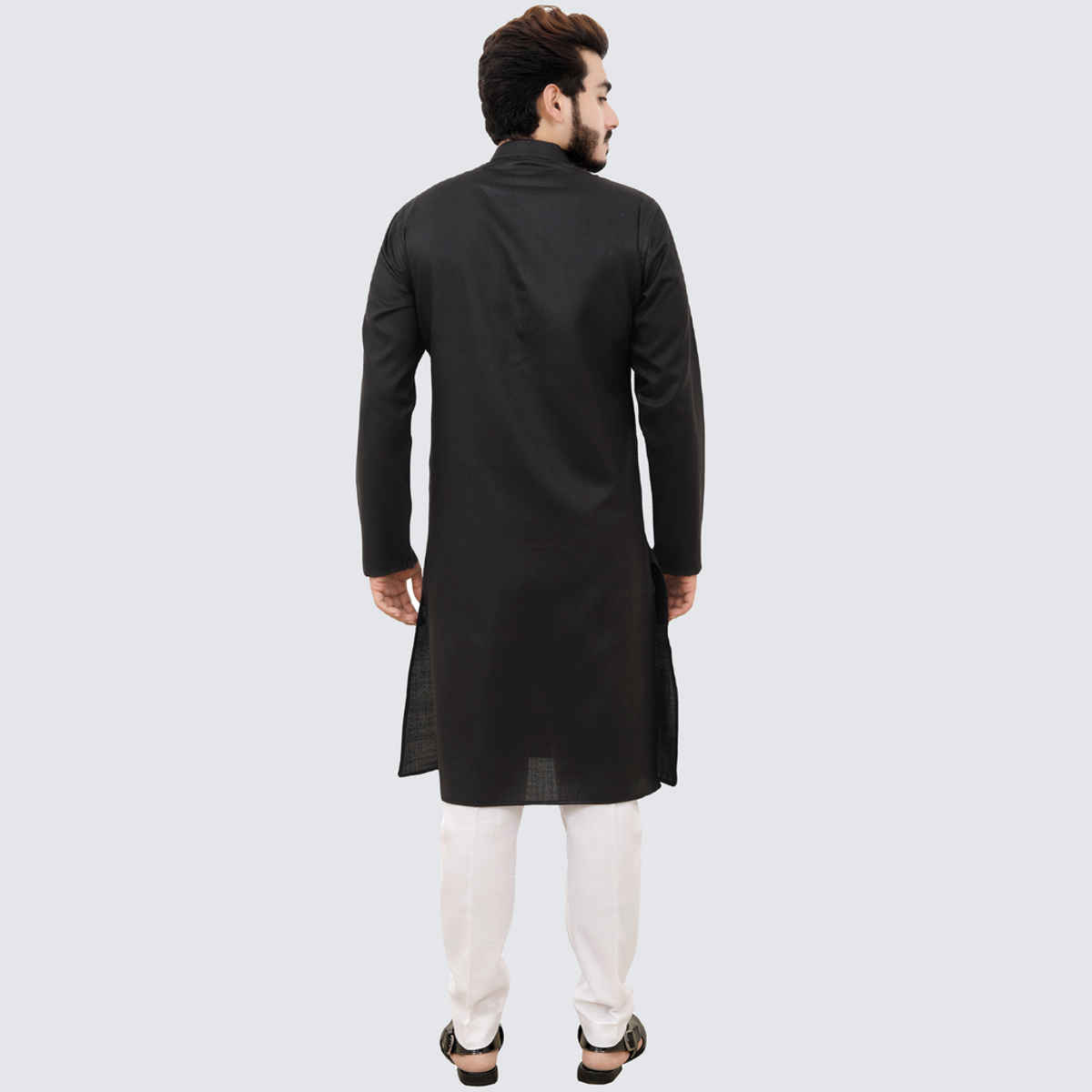 Tibra Collection Men Kurta - Black | Designer | Cotton Blend | XL