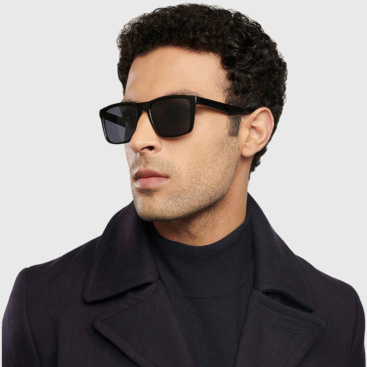 Vincent Chase By Lenskart |Polarized Sunglasses Full Rim |Unisex |Wayfarer |Large-145mm |Black-Grey