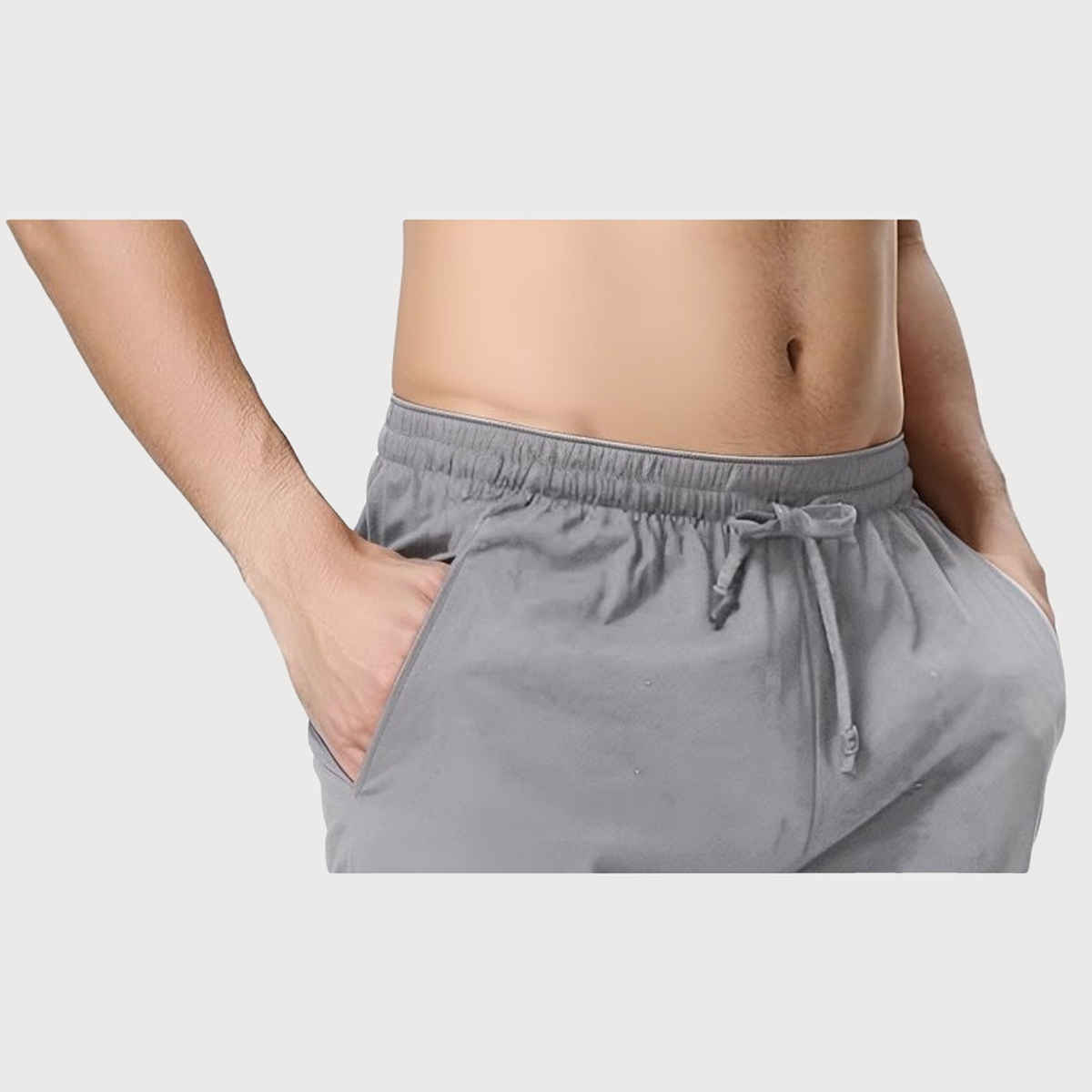 Springman Solid French Terry With Elastic & Drawstring Shorts For Men's | Grey | M