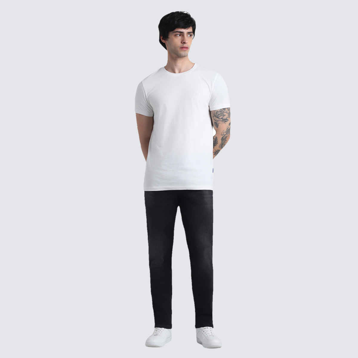 Jack & Jones Men's Cotton Slim fit T-shirt | Cloud Dancer- S