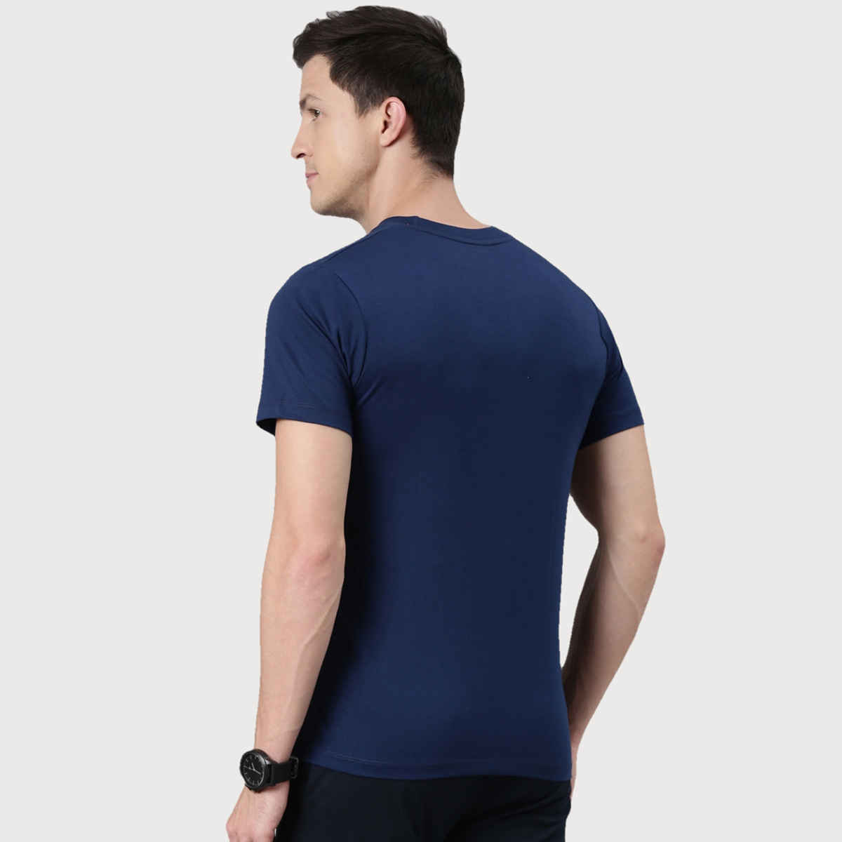 Rupa Jon Men's Round Neck T-Shirt Style | RJ 901 | Blue - L