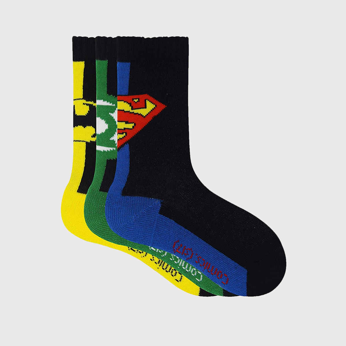 SocksXpress by Balenzia Justice League Crew Length Socks For Kids | 7-9 Years