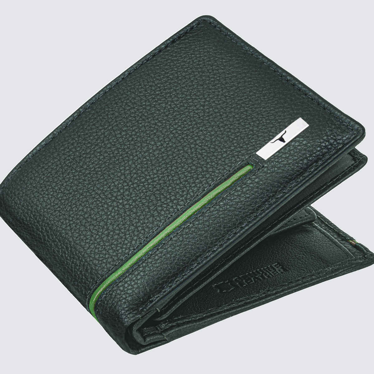 URBAN FOREST Men's Stag Leather Wallet | Green & Light Green