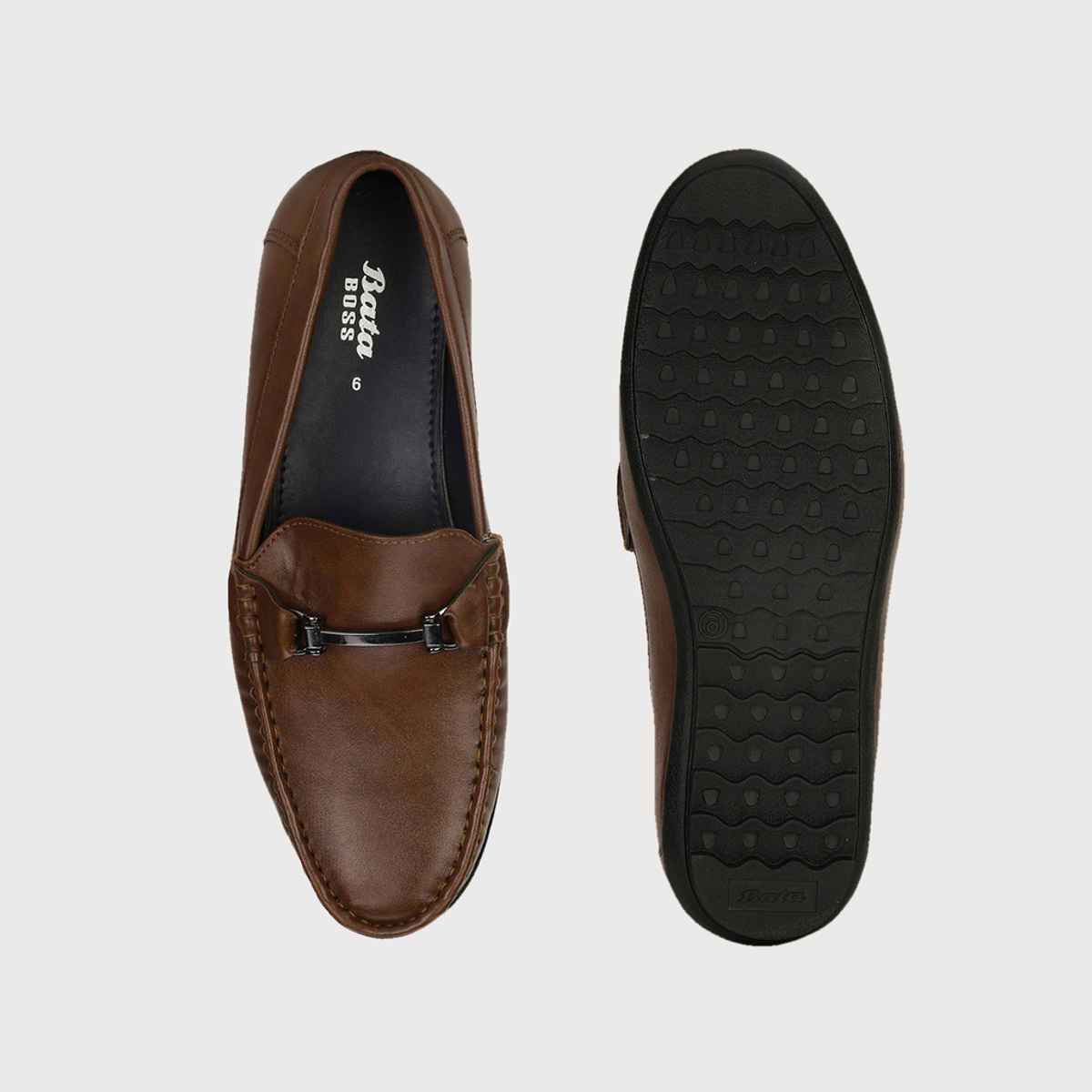 Bata Brown Moccassins For Men - UK 7