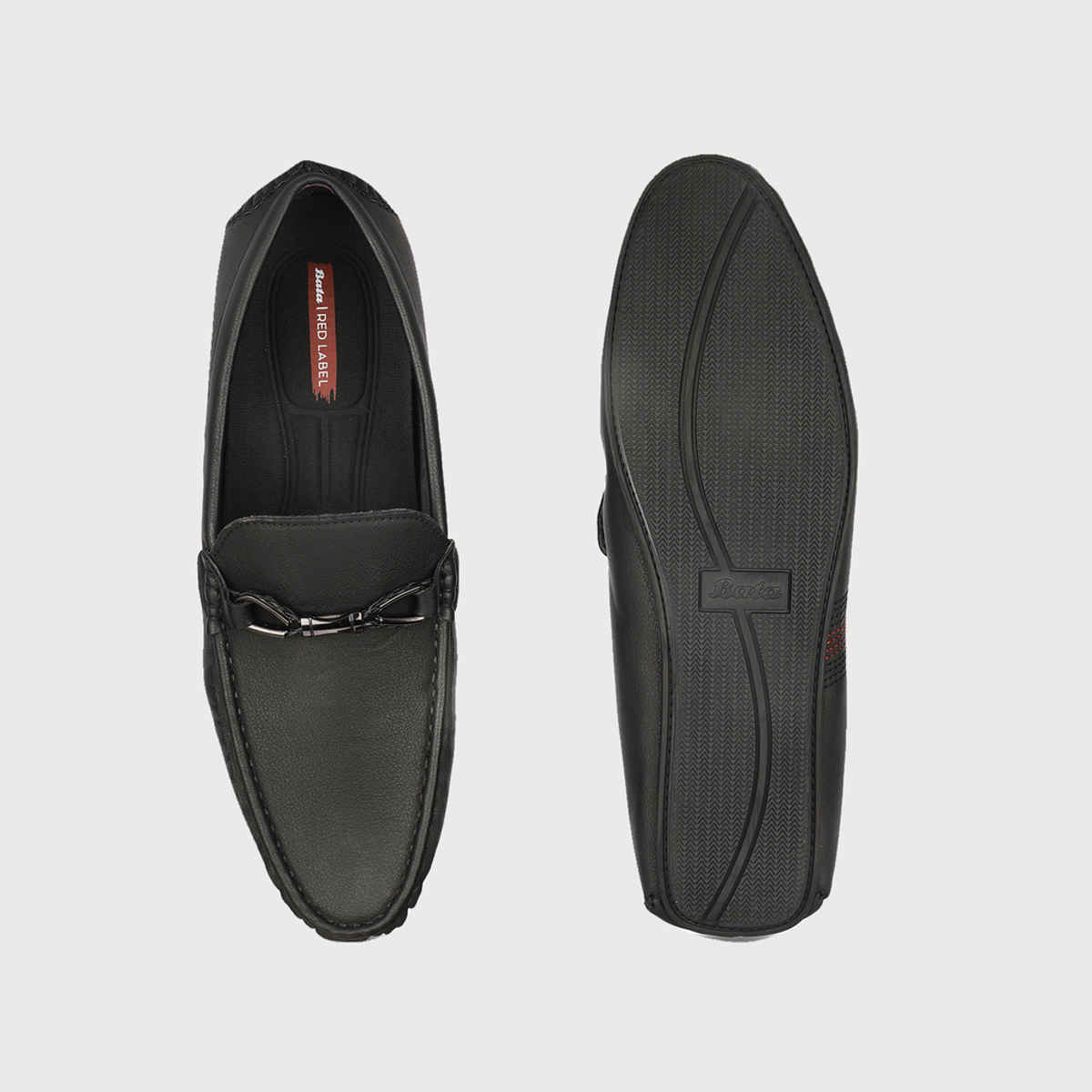 Red Label Black Loafer For Men - 8