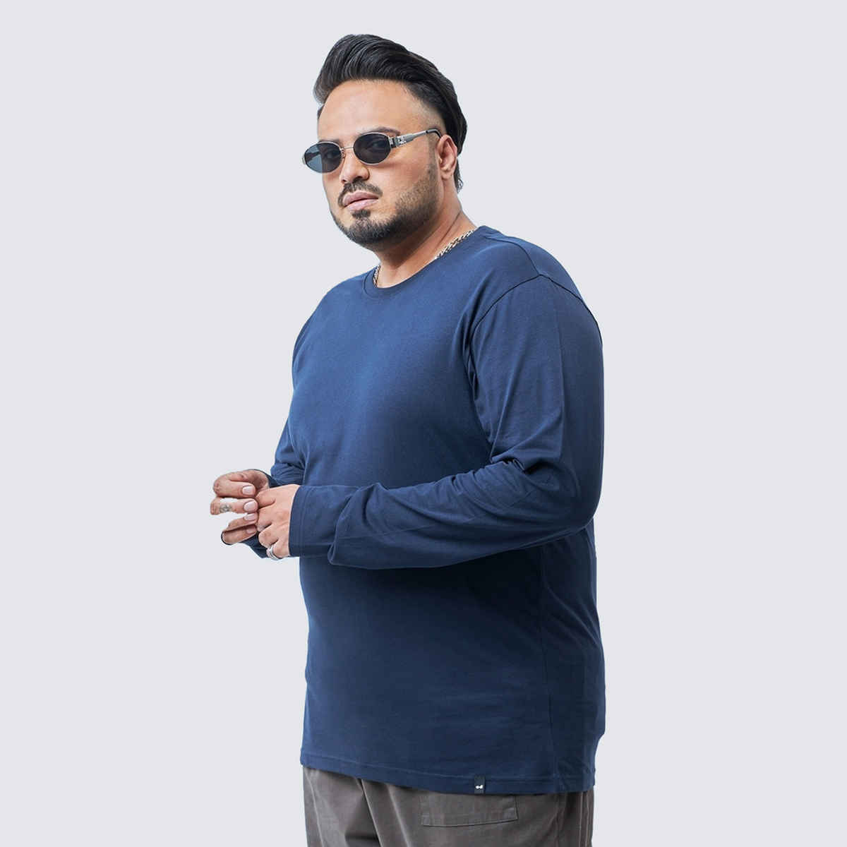 Bewakoof Men's Plus Size T-shirt | Blue - 5XL