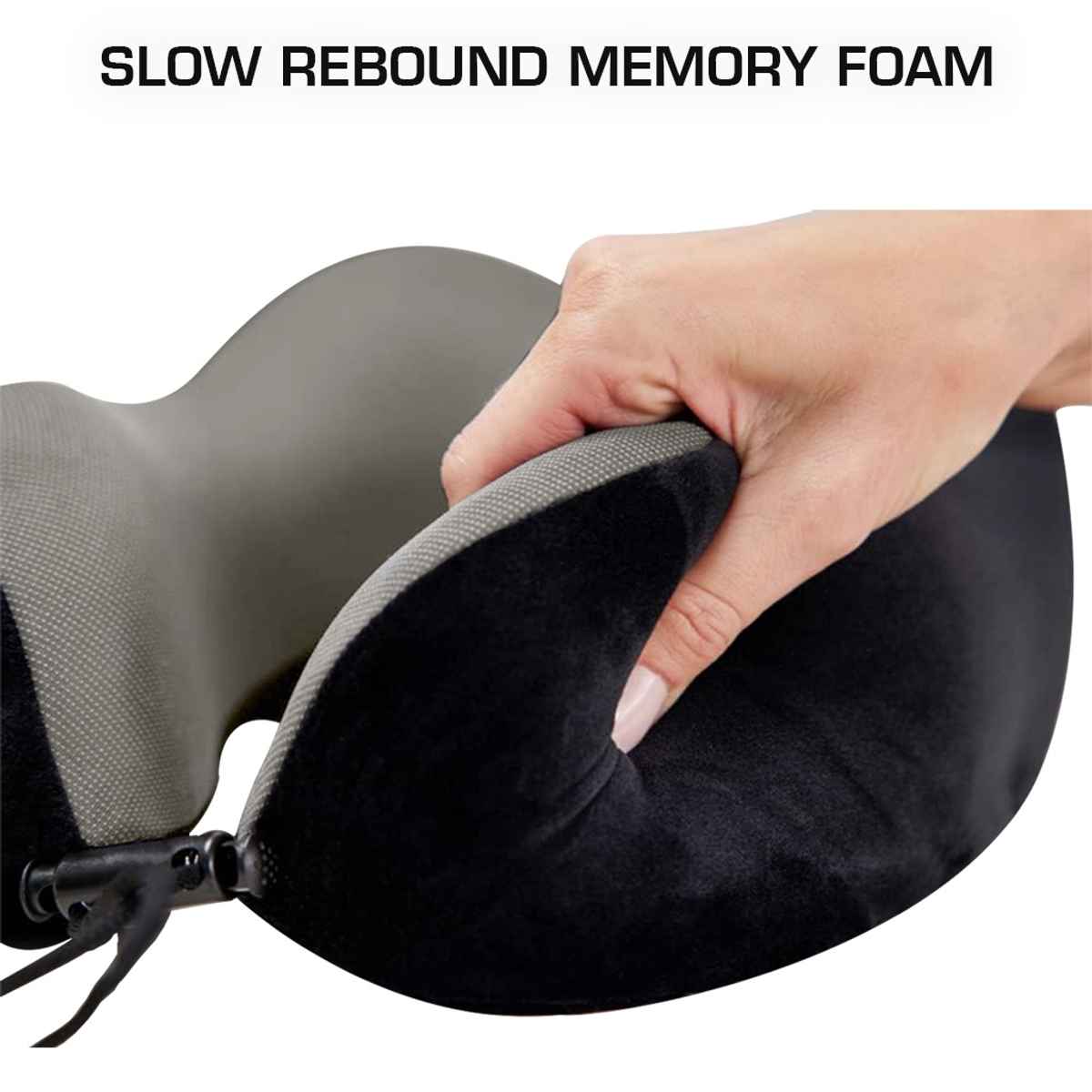 Billebon Unisex Memory Foam Neck Pillow | Black - One Size