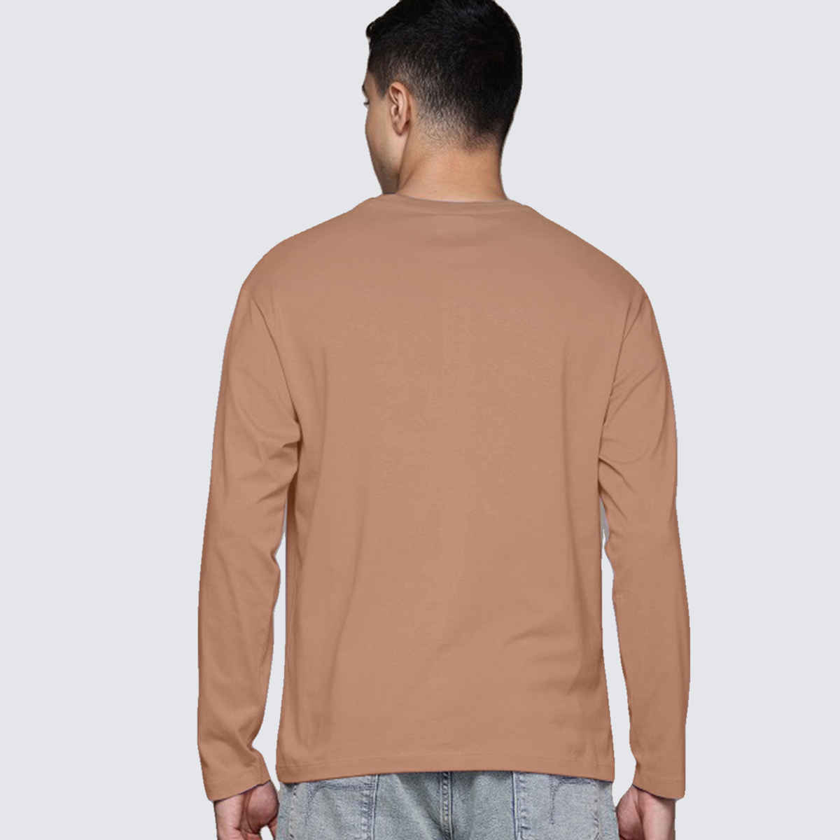 VEIRDO Men's Solid Full Sleeve T-Shirt | V FS REG CRK | Cork - S