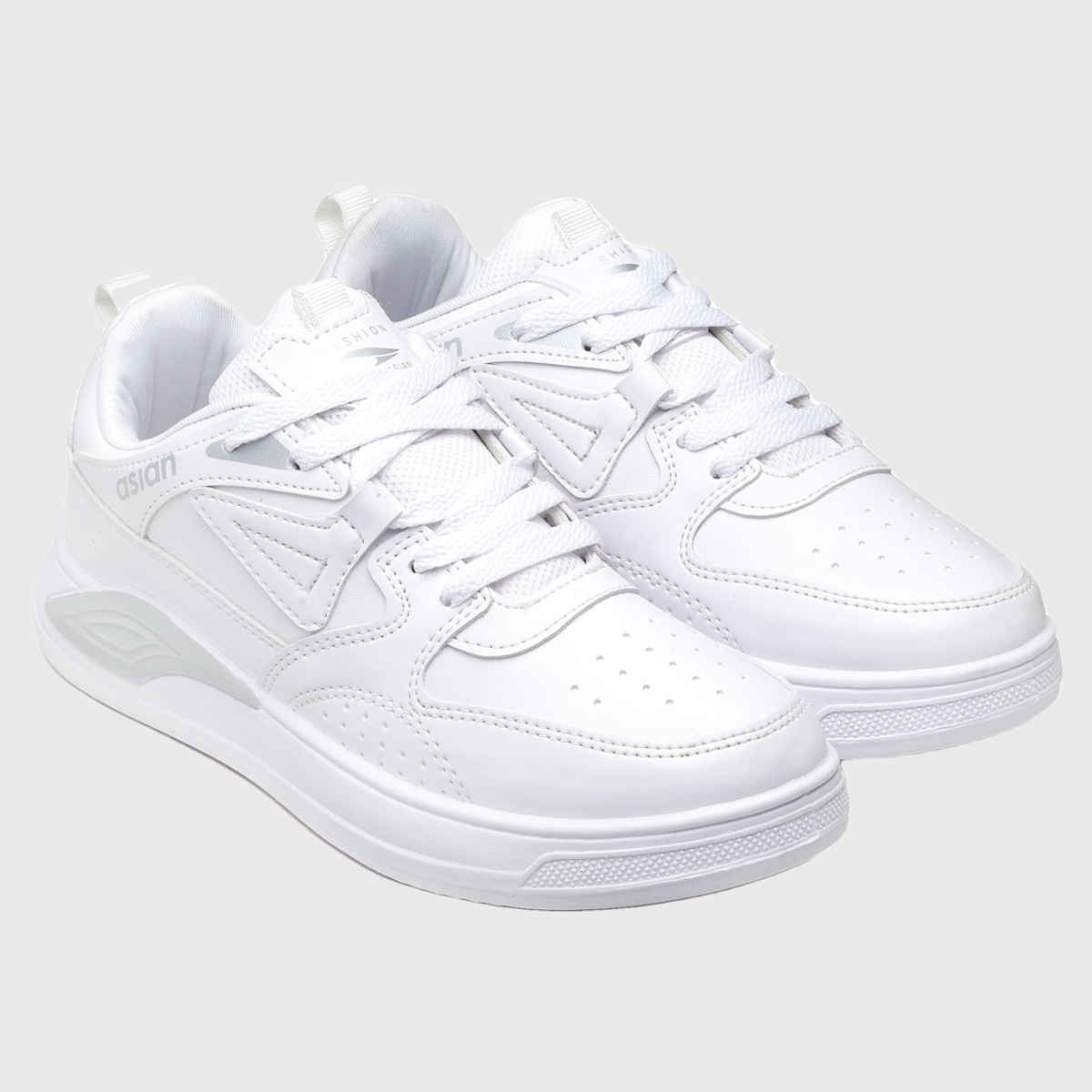 Asian Men s Moscow-01 Full White Sneakers | UK-7