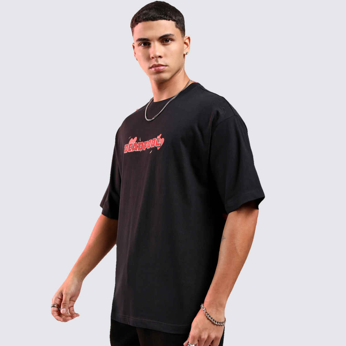 Highlander Men's Marvel Deadpool Oversized Drop Shoulder T-shirt | Black - S