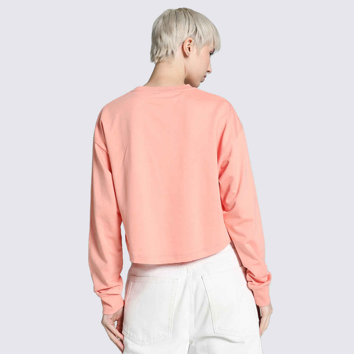 Puma Women's Sweatshirt Crew Neck Relaxed Fit - Pink | M