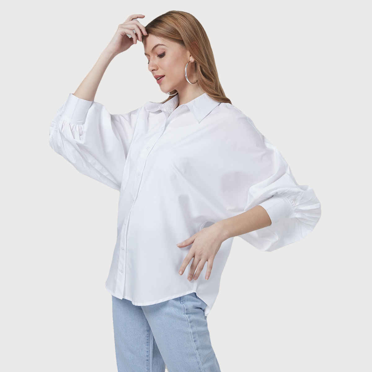 Style Quotient Women Oversize White Cotton Shirt | XL | AW22SQCINDY - White