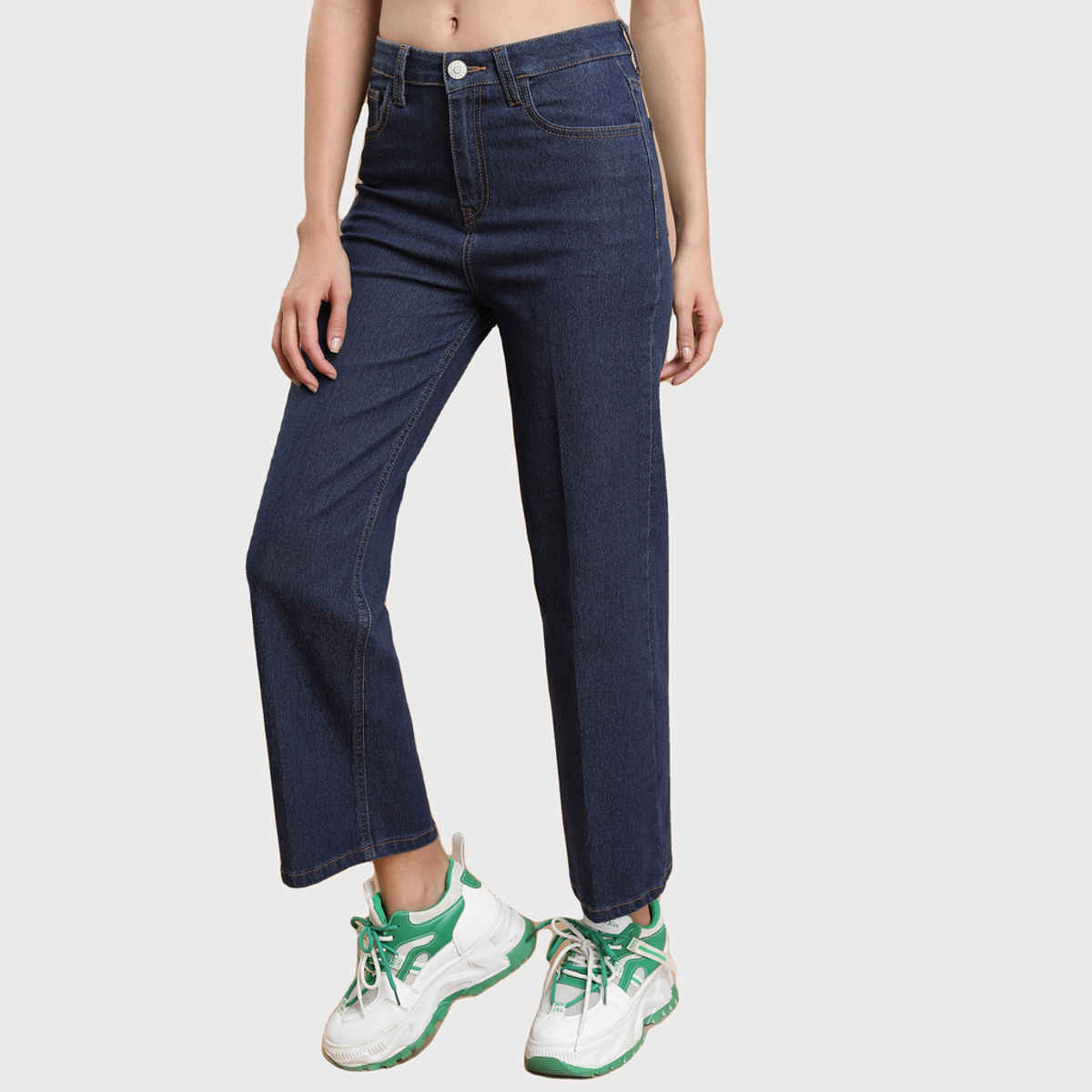Tokyo Talkies Women's Flared Light Fade Stretchable Jeans | Indigo - 32