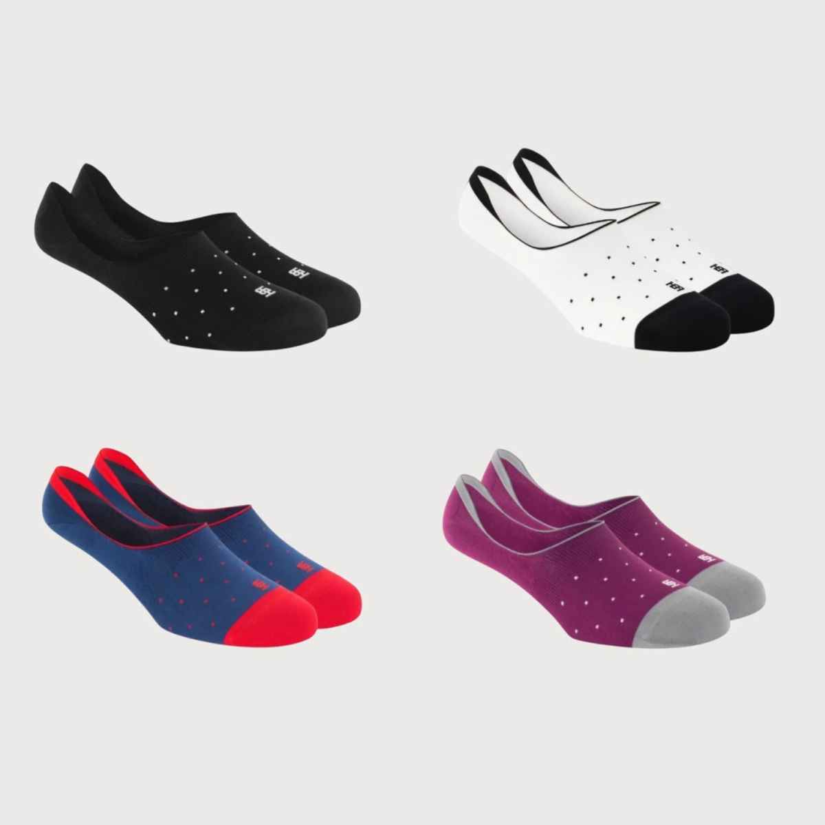 Socksoho Men's Cotton Blend No Show Socks | Multicolour - Free Size