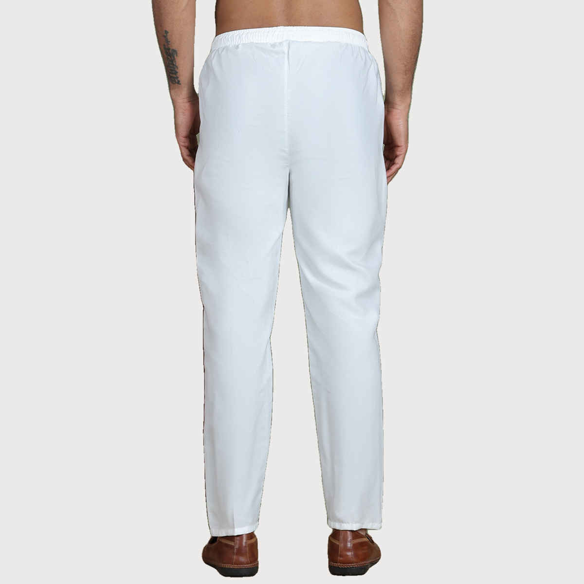 Jompers Men s Cotton Solid Pyjama ANKPJ 006 - White | 32