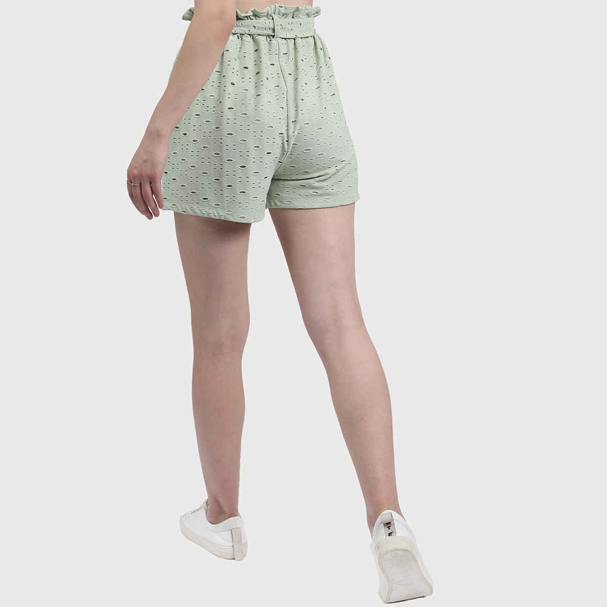 Ketch Women Self Design Regular Fit Shorts | Green | 28