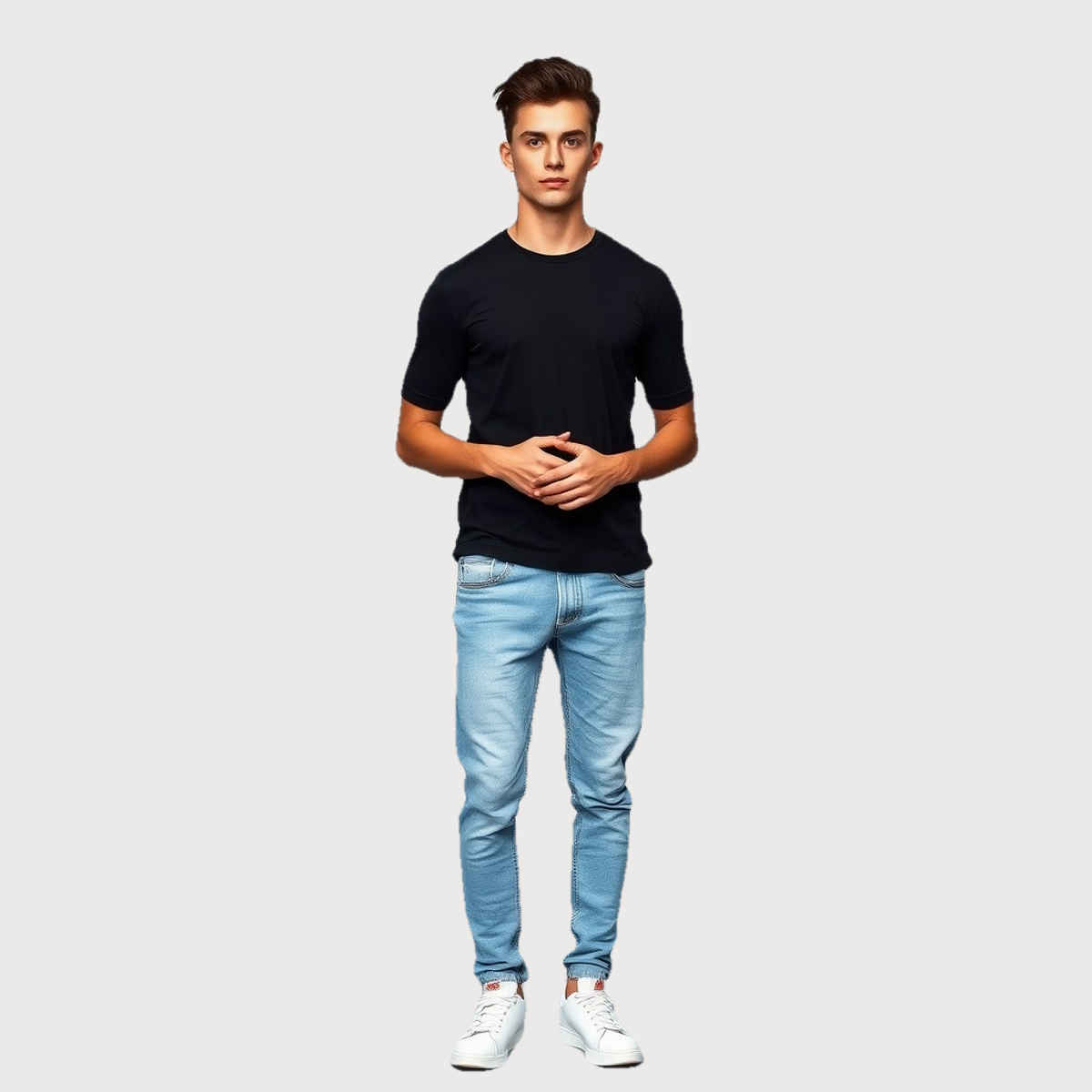 Springman Men Pure Cotton Solid Round Neck T-shirt | Black - XXL