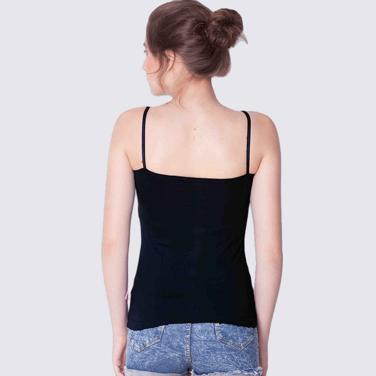 Dollar Missy Women's Combed Cotton Camisole | Pack Of 2 - Black - M
